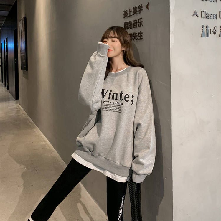 2023新作 レディース スウェット 裏起毛 ビッグサイズ ゆったり